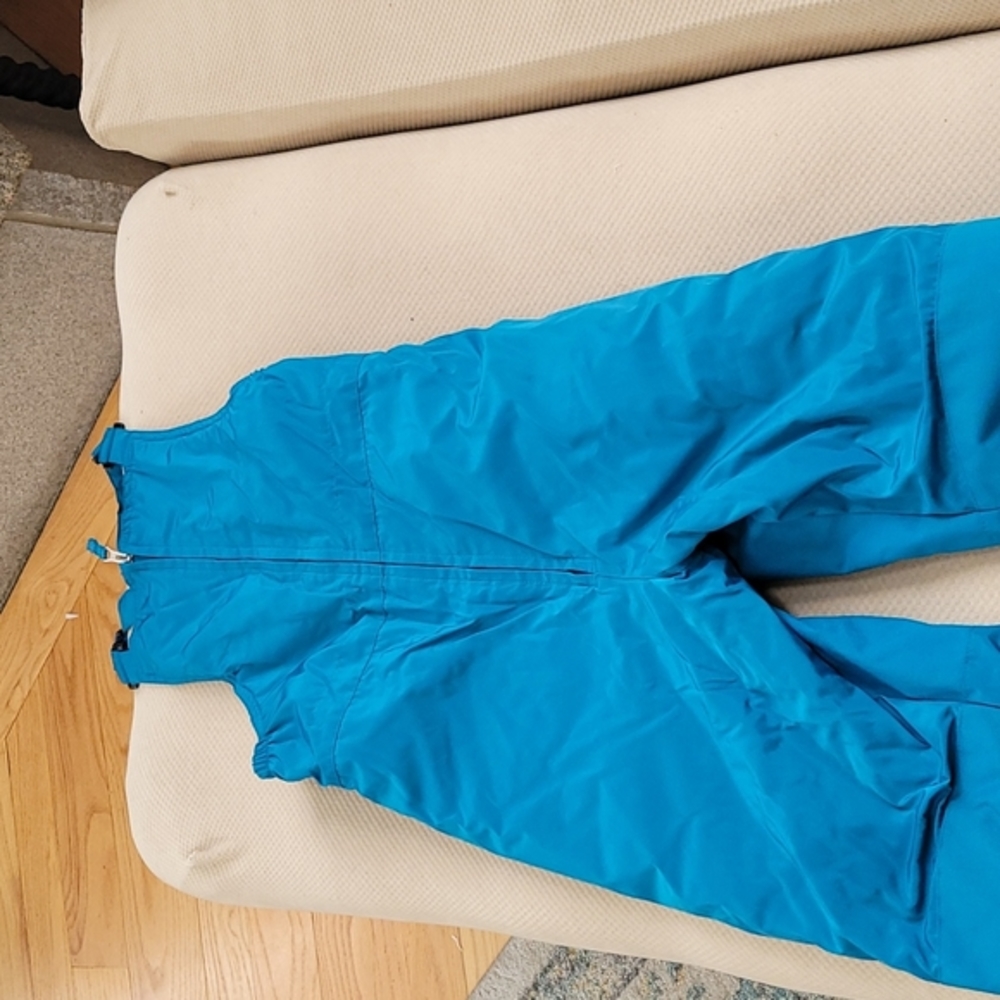 Lands' End Bright Teal Blue Kids Snow Overalls
